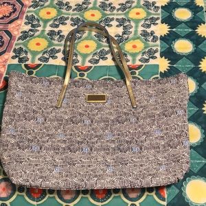 Lilly Pulitzer Mizner tote bag in blue and white